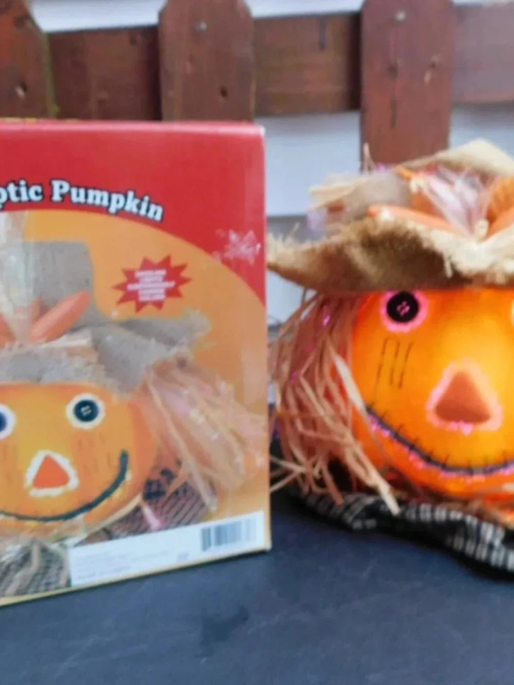 Share Halloween Fiber Optic Pumpkin Jack O Lantern Light 8